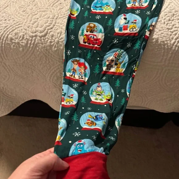 Little Sleepies Green Pajama Bottoms with Cartoon Characters - Picture 3 of 3